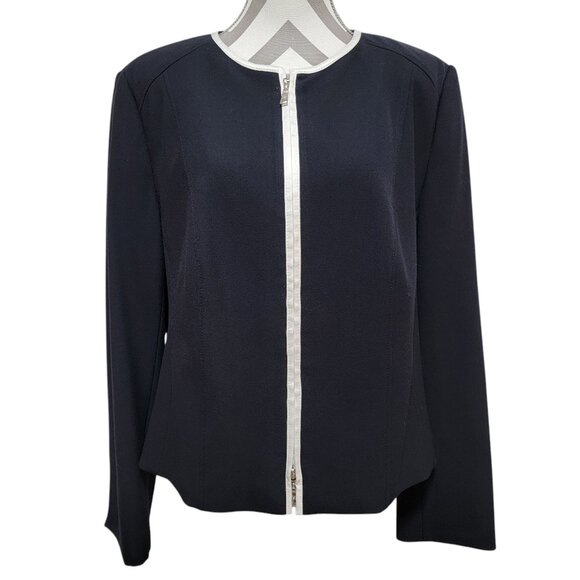 BASLER Cardigan Full Zip Front Jacket Viscose Blend EUR 46 US 16 Nautical Spring - Picture 1 of 11
